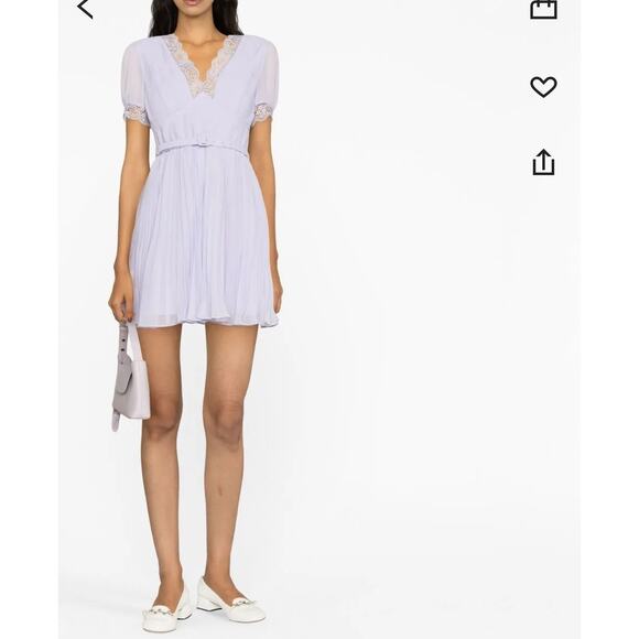 NWR Self portriat lilac chiffon minidress -size 2 - Picture 6 of 6